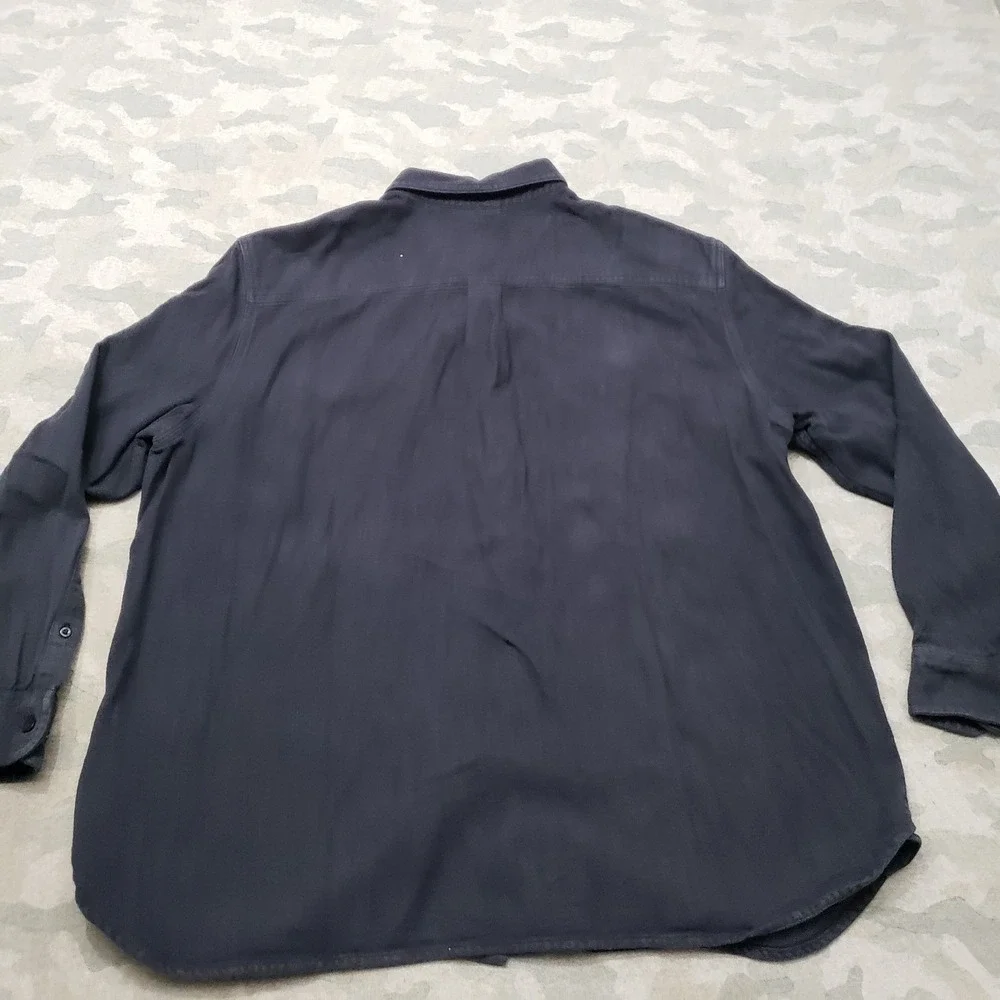 the North Face Shirt Mens 2XL Blue Pockets Long Sleeve Button-Up Chamois Outdoor